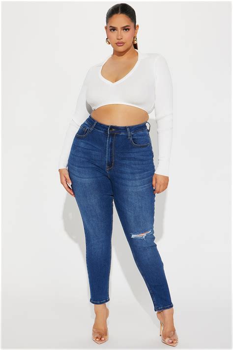 Lia Super Soft Ripped Booty Lifter Skinny Jeans - Medium Wash | Fashion