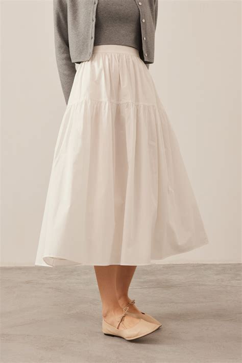 tiered a line midi skirt 7