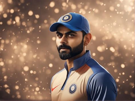 Premium AI Image | Virat Kohli Indian cricketer brush background ...