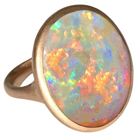Dalben Oval Australian Boulder Opal Rose Gold Ring For Sale at 1stDibs