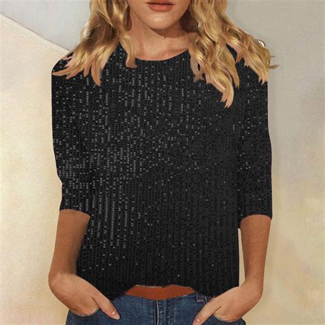Aboser Sequin Tops for Women Night Out Sparkly Shirts Sparkly Glitter