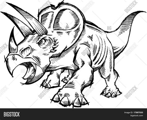 Triceratops Dinosaur Vector & Photo (Free Trial) | Bigstock