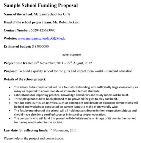 School Funding Proposal