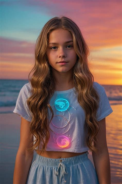 ai generated girl beach royalty  stock illustration