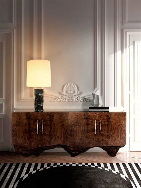 Modern Hallway Design With Rosewwod Veneer Sideboard - Home's Society