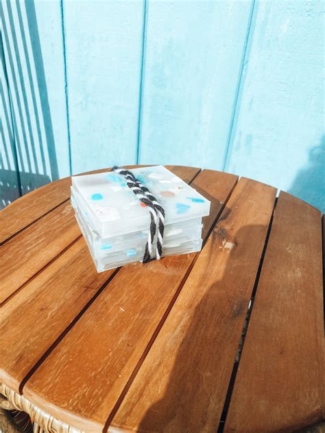 Recycled Ocean Plastic microplastic Square Coaster Set 4 / | Etsy UK
