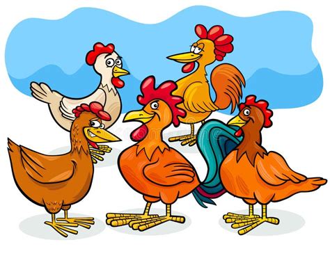 rooster  hens stock vector illustration  witty vector