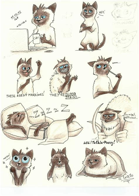 Siamese Cat, sketches by Iamenimlusus on DeviantArt