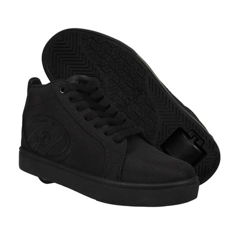 racer mid  triple black heely shoe heelys decathlon