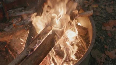 Close slow motion footage of a fire in a... | Stock Video | Pond5