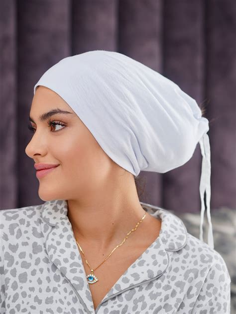 silk sleeping cap white dalalkassemhair