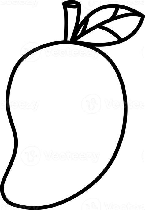 mango outline hand drawn | Fruit coloring pages, Fruits drawing, Easy ...