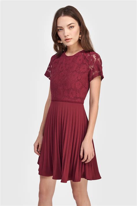 Fayth • Gabrielle Lace Pleated Dress