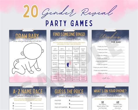 Gender Reveal Games Bundle Gender Reveal Games Gender - Etsy