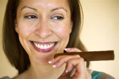 woman smiling   cigar  stock photo freeimages
