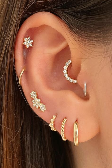 Ear piercing ideas cartilage earrings – Artofit