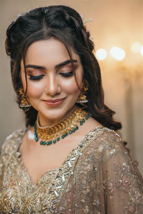 Bronzed Makeup Look for Engagement in Lehenga - engagement look for