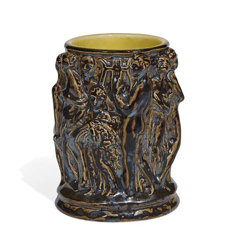 Louise Abel | porcelain pencil holder with embossed nude men and women