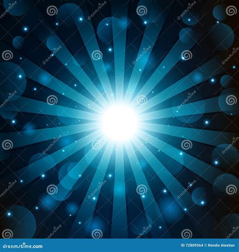 Blue Shine With Lens Flare Background Vector Illustration