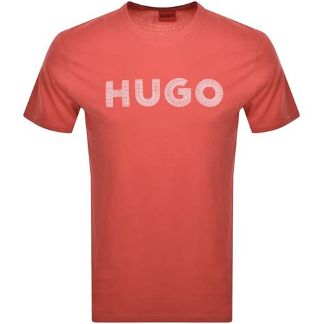 HUGO Drochet T Shirt Red | Mainline Menswear