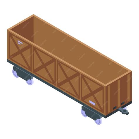 Premium Vector | Train container icon isometric of train container ...