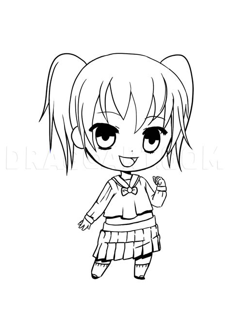 draw  chibi easy drawing step  step  desibell dragoart