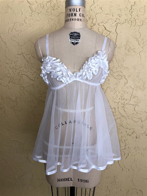 Vintage Babydoll Lingerie FREDERICK'S OF HOLLYWOOD White | Etsy