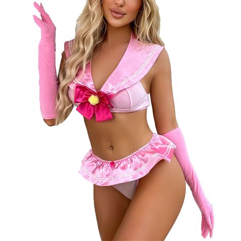buy womens sexy schoolgirl anime role play costume uniform lingerie set