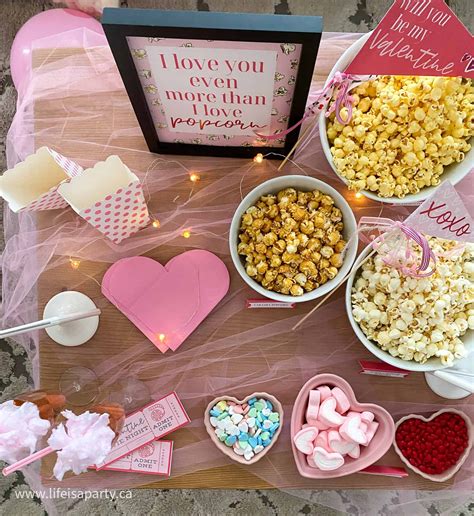 Valentine's Day movie night party | Valentines day dinner, Cotton candy