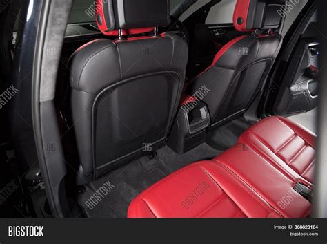 shot red leather seats image photo  trial bigstock