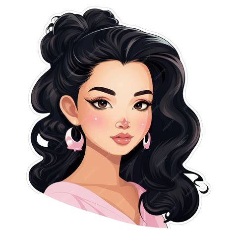 Premium AI Image | Sticker of a beautiful Asian Barbie on a white