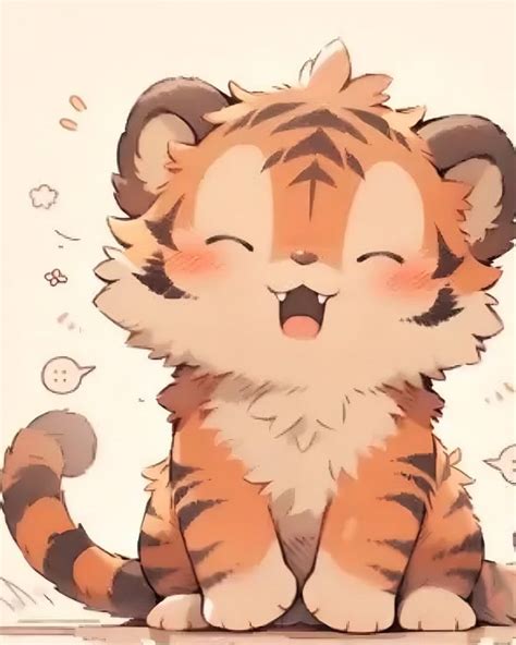 como dibujar  tigre kawaii