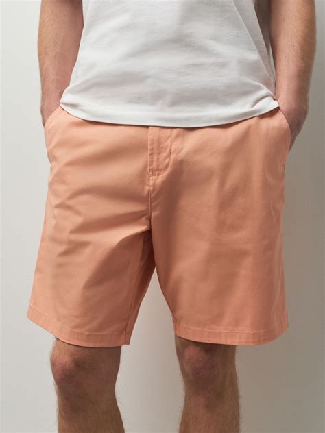 buy peach straight fit stretch chino shorts   ireland