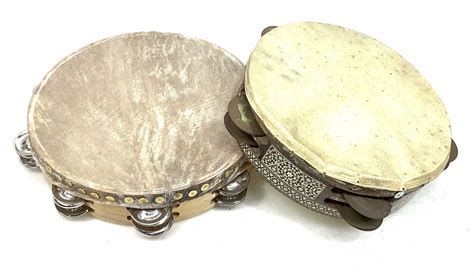 Lot - Tambourine & Defi Tambourine, Gourd Drum