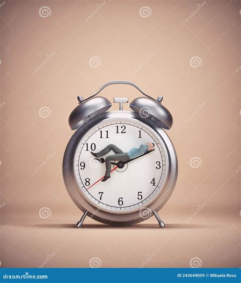 Relaxing Clock Cartoon Illustration: Time Off, Vacation, Summer, Beach