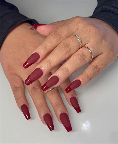 maroon nail designs simple with glitter 9