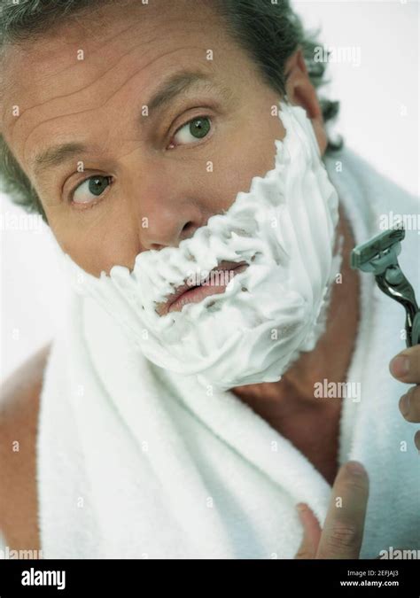 fifties man shaving  res stock photography  images alamy