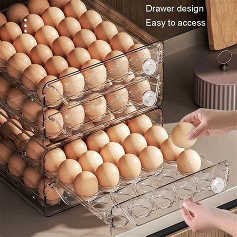 extra large double layer  grid cream color egg storage box pet
