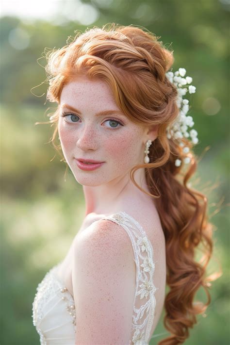 wedding hairstyles  red hair  radiate glamour