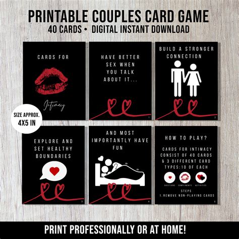 Printable Sex Card Game for Couples Intimate Card Game - Etsy