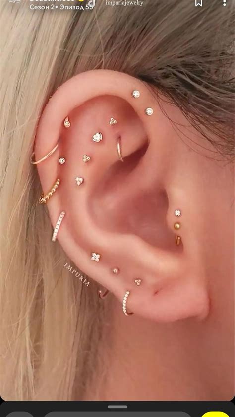 Pin de Диана М en Ваши пины | Arete en la oreja, Perforaciones en ...