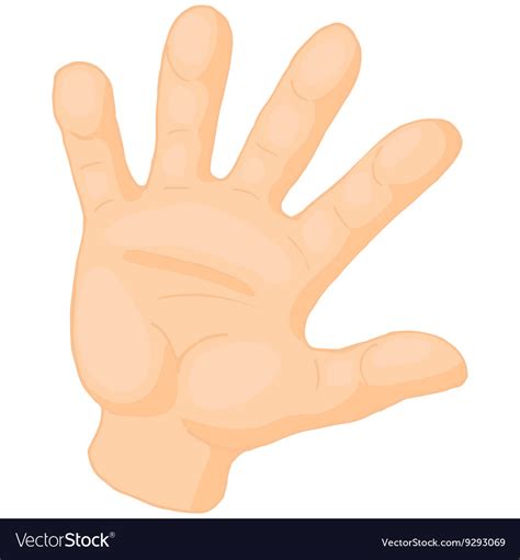 Opened palm of the hand icon cartoon style Vector Image