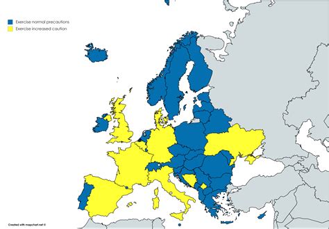 US travel advisories for European countries : r/europe
