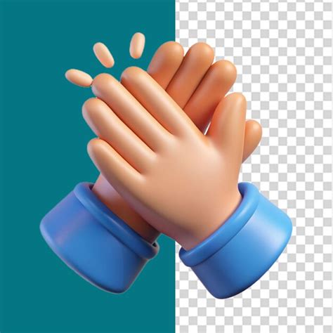premium psd clapping hand gesture  transparent background