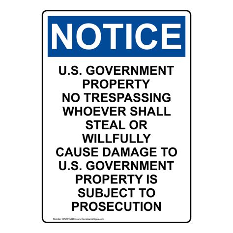 osha  government property  trespassing sign