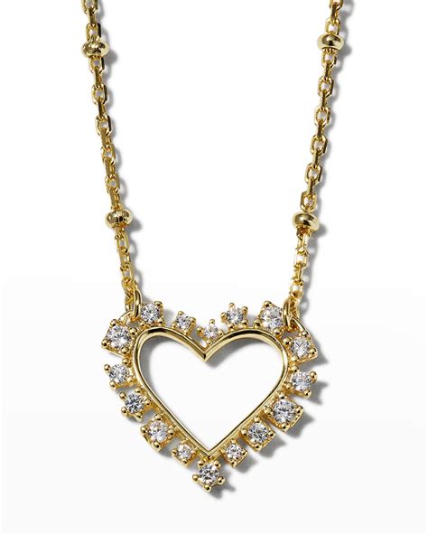Kendra Scott Ari Heart Crystal Pendant Necklace - 14k Gold Plate