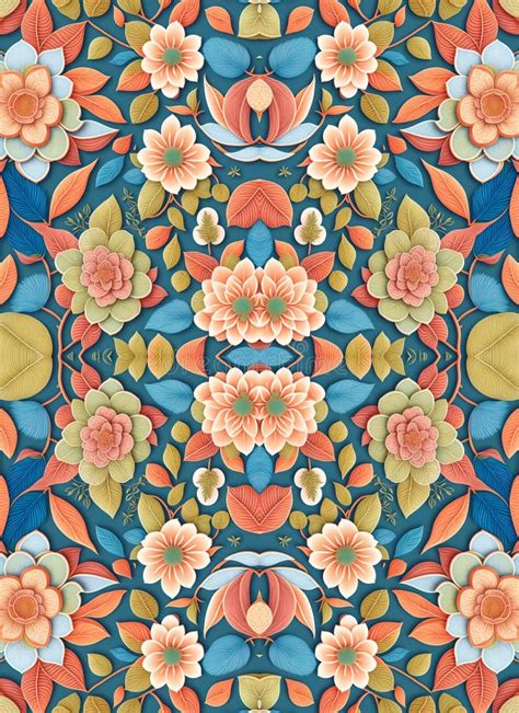 seamless repeating pattern mirror  roses  leaves  garden