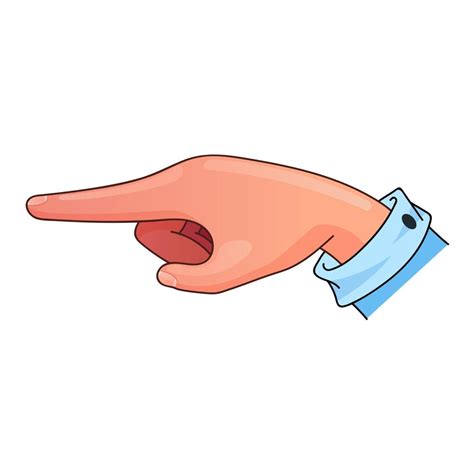 pointing hand  cartoon style forefinger index finger vector