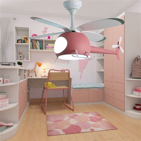 demolights ceiling fan  lights kids style  blade helicopter