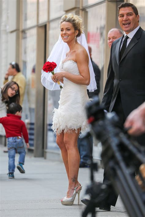 KATE GOSSELIN in Wedding Dress Promotes Brides for a Day in New York